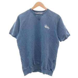 STUSSY スウェット Tシャツ 半袖 裏毛 バックロゴ S 青系 /UO AA