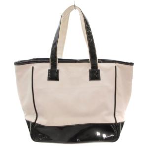 CHANEL トートバッグ ココマーク ホワイト ブラック