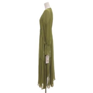 FRAY I.D タグ付き 21AW 楊柳シフォンギャザーワンピース 長袖 マキシ ロング 0 緑 グリーン /AE