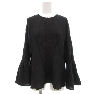 24SS ドライタッチ シアー ブラウス 長袖 38 黒 /UO