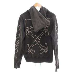 Off-White 19AW ABSTRACT ARROWS SLIM HOOD プルオーバーパーカー フーディー ヴィンテージ加工