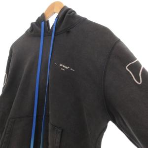 Off-White 19AW ABSTRACT ARROWS SLIM HOOD プルオーバーパーカー フーディー ヴィンテージ加工