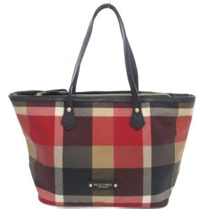 トートバッグ チェック柄 PVC 黒 ブラック 赤 レッド マルチカラー /UO