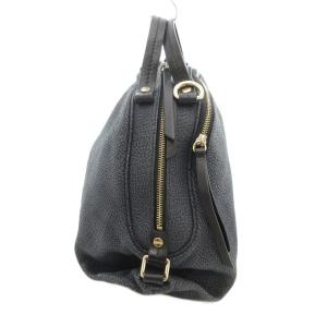 BORBONESE ハンドバッグ ショルダー 2WAY レザー うずら柄 グレー ブラック /UO