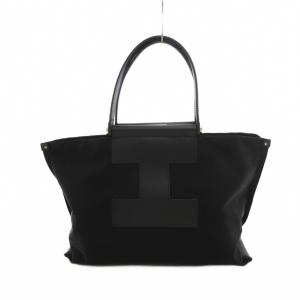 IACUCCI ソルベット ハンドバッグ ナイロン レザートリム ポーチ 名刺入れ付き ブラック