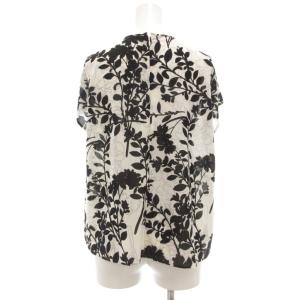 MACKINTOSH ブラウス フレンチスリーブ 花柄プリント 40 白 黒 /UO