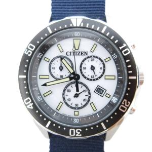 COLLECTION 腕時計 エコドライブ 電波ソーラー クロノグラフ ナイロンストラップ 紺 ネイビー