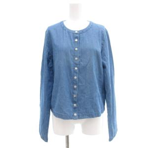 スナップカーディガンプレッション シャツ シャンブレー 38 ブルー系 /UO