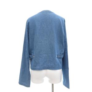 agnes b. スナップカーディガンプレッション シャツ シャンブレー 38 ブルー系 /UO