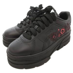 PUMA リヴォ EMB スニーカー シューズ 22.5cm 黒 ブラック 花柄 刺繍 401145-01 /AE