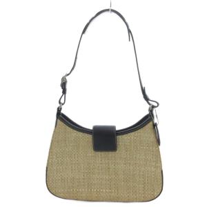 ワンショルダーバッグ ストローバッグ レザートリム 8159 ベージュ系 /UO