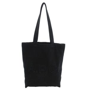 Lou トートバッグ ロゴ刺繍 ウォッシュドブラックデニム 黒系 /UO