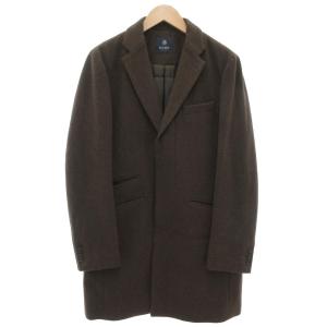 メルトンチェスターコート ロング丈 L ダークブラウン /AE