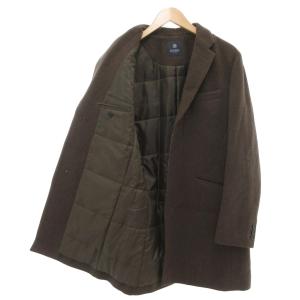nano universe メルトンチェスターコート ロング丈 L ダークブラウン /AE