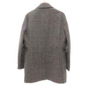 BARNEYS NEW YORK ステンカラーコート カシミヤ混 中綿ライナー付き グラフチェック 48 グレー /UO