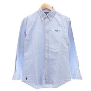 国内正規 CUSTOM FIT オックスフォードシャツ ボタンダウン BD 長袖 ロゴ刺繍 M ブルー系