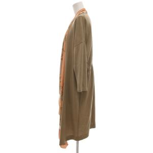 Diagram GRACE CONTINENTAL ロングカーディガン 36 茶 ブラウン スカーフ柄切替 /UO