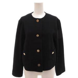 ダブルカノコジャージ ジャケット ウール 6 紺 ネイビー ノーカラー K1E42-431-28 /FF