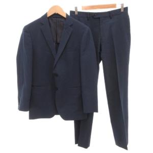 美品 スーツ セットアップ テーラードジャケット パンツ 165cmー6Drop 紺 ネイビー /FF