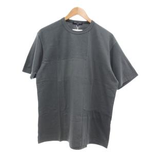 タグ付き 綿天竺MIX パッチワークTシャツ 半袖 染色加工 S グレー系 AD2020 /UO