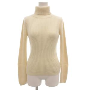 23AW ウールコットンカシミヤリブタートルニットプルオーバー セーター カシミヤ混 長袖 F アイボリー