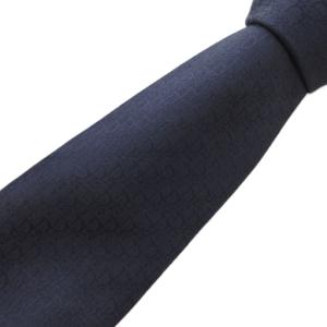 MONSIEUR ネクタイ 絹 シルク 紺 ネイビー ジャガード トロッター柄 /FF