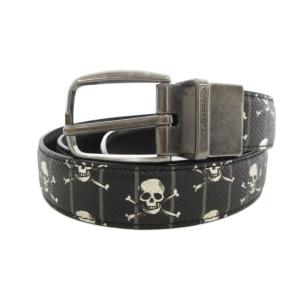 ベルト スカル柄 85cm ブラック /UO
