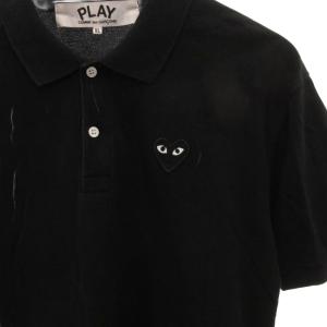 PLAY Comme des Garçons 2023 ポロシャツ 半袖 XL 黒 ブラック 鹿の子 ハートロゴ AD2023 /FF