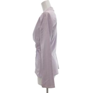 GUCCI ギャザーシャツ ブラウス 長袖 38 紫 パープル /UO