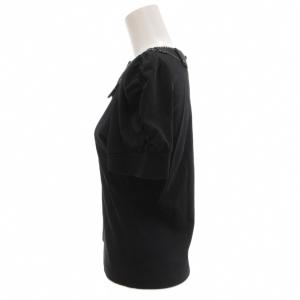 M'S GRACY シャツ ブラウス プルオーバー 半袖 38 黒 ブラック リボンモチーフ /AE