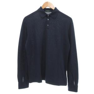 ICECOTTON コットンニット ポロシャツ 長袖 48 ネイビー /UO