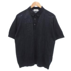 ポロシャツ ニット 半袖 M 紺 ネイビー /UO