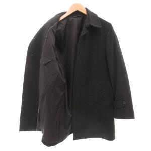 DURBAN ステンカラーコート カシミヤ混 ミドル ハーフ丈 M 黒 ブラック /AE