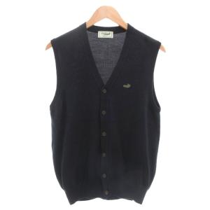 ベスト ジレ ニット Vネック ロゴ M 紺 ネイビー /AE