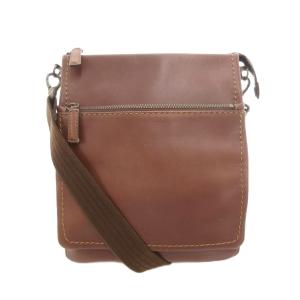 スクエア ショルダーバッグ レザー ブラウン /UO