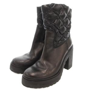 ショートブーツ ダウン 38 ブラック