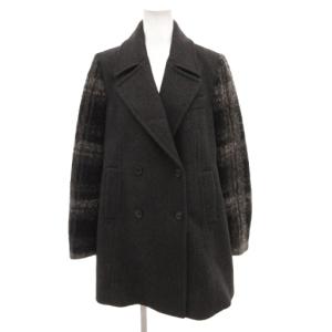 チェスターコート ウール 40 グレー ダブル 袖切替 ラメ /FF