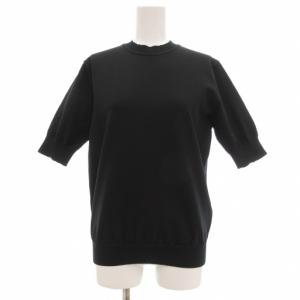 ニット カットソー セーター 半袖 薄手 2 黒 ブラック /UO