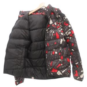 PUMA ダウンジャケット フード L マルチカラー 総柄 ロゴ ピクセル柄 /AE