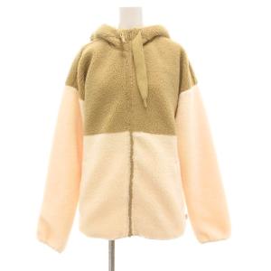 タグ付き ボアジャケット オーバーサイズ フルジップ M ベージュ ホワイト /UO