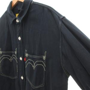 Levi's RED ブラックデニム アイコンポケットシャツジャケット ワークシャツ S 黒系 /UO