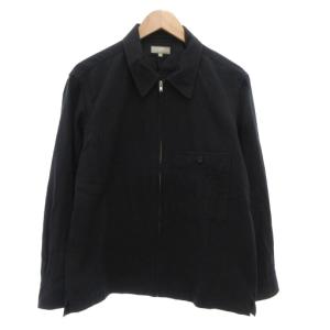 21AW BRUSHED WOOL COTTON TWILL ジップアップジャケット M 黒 ブラック