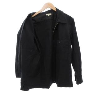 MARGARET HOWELL 21AW BRUSHED WOOL COTTON TWILL ジップアップジャケット M 黒 ブラック