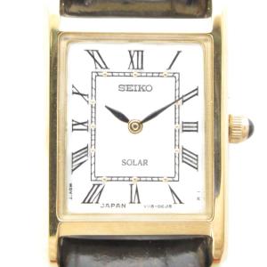 アナログウォッチ ソーラー ローマン スクエア ブラック ゴールドカラー SUP250