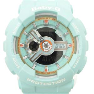 腕時計 BA-110CH-3AJF アナデジウォッチ クォーツ 総柄 水色 ライトブルー /AE