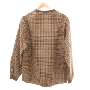 UNITED TOKYO UNITEDTOKYO ダウンファブリック ベーシックプルオーバー 長袖 ガンクラブチェック柄 1 ブラウン ベージュ /UO