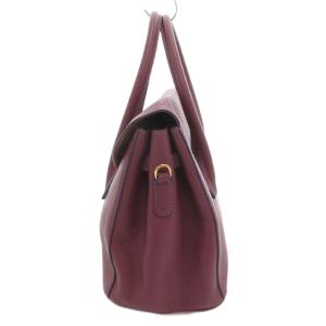 IACUCCI ハンドバッグ ショルダーバッグ 2WAY ポーチ付き レザー 紫 パープル /UO