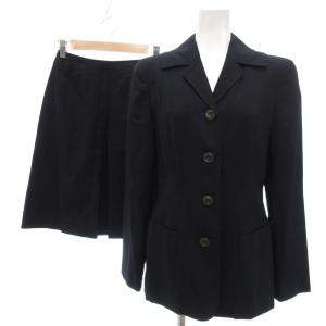 ヴィンテージ セットアップ スーツ ジャケット ひざ丈スカート 38 ダークネイビー /UO