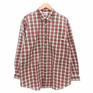 WORLD TOUR シャツ 長袖 M 赤 レッド チェック /AE