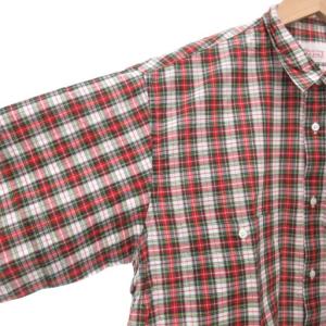 Papas WORLD TOUR シャツ 長袖 M 赤 レッド チェック /AE